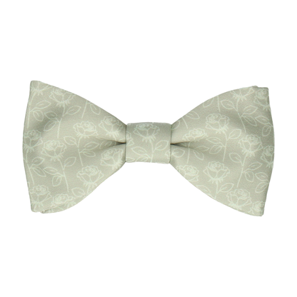 Sage Green Stencil Roses Wedding Bow Tie - Bow Tie with Free UK Delivery - Mrs Bow Tie