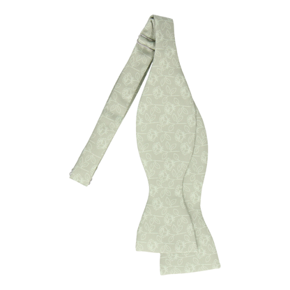 Sage Green Stencil Roses Wedding Bow Tie - Bow Tie with Free UK Delivery - Mrs Bow Tie