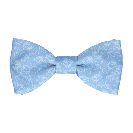 Dusty Blue Stencil Roses Wedding Bow Tie - Bow Tie with Free UK Delivery - Mrs Bow Tie