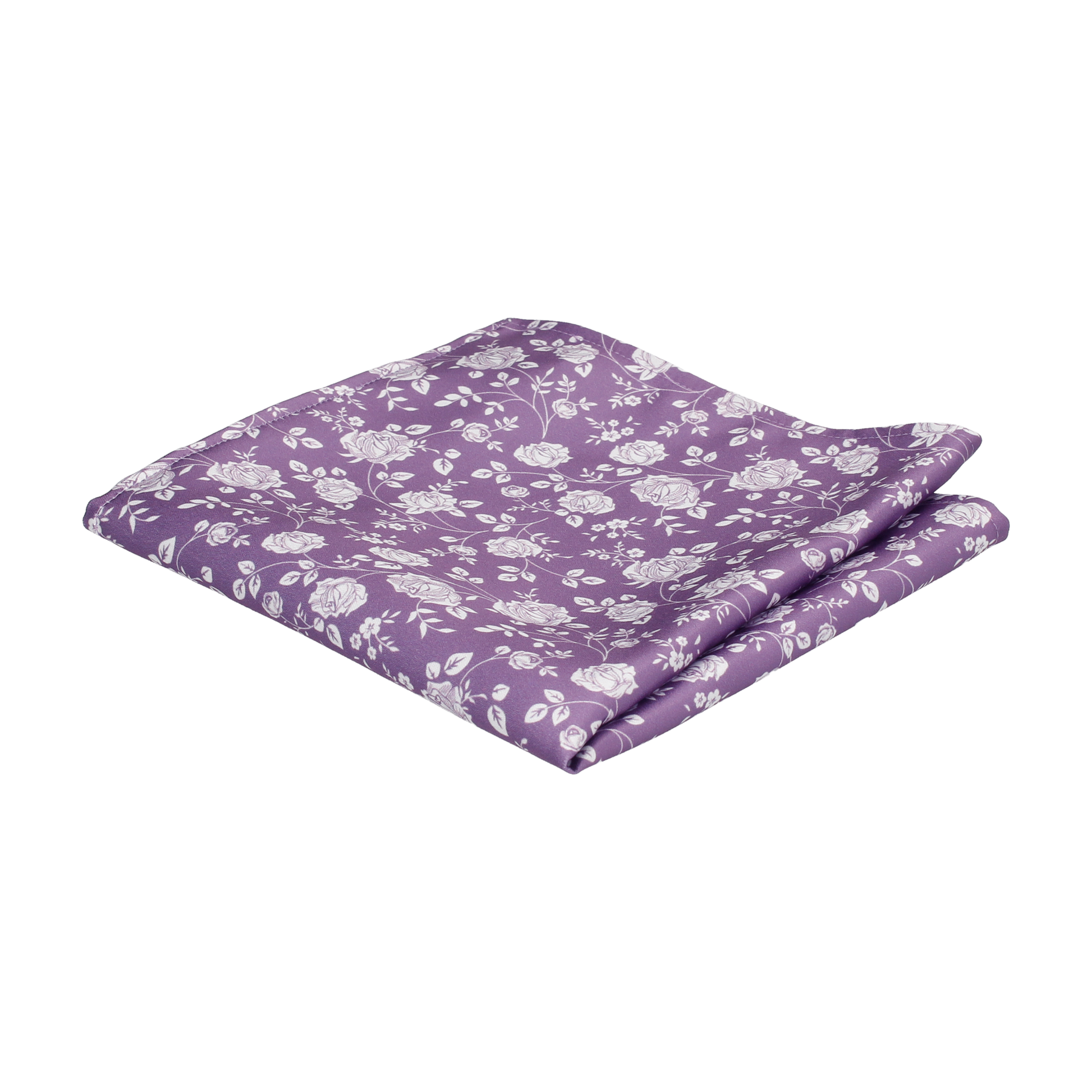 Heather Purple Stencil Floral Wedding Pocket Square - Pocket Square with Free UK Delivery - Mrs Bow Tie