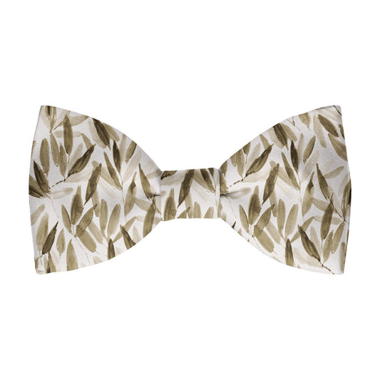 Cream & Beige Watercolour Leaves Bow Tie