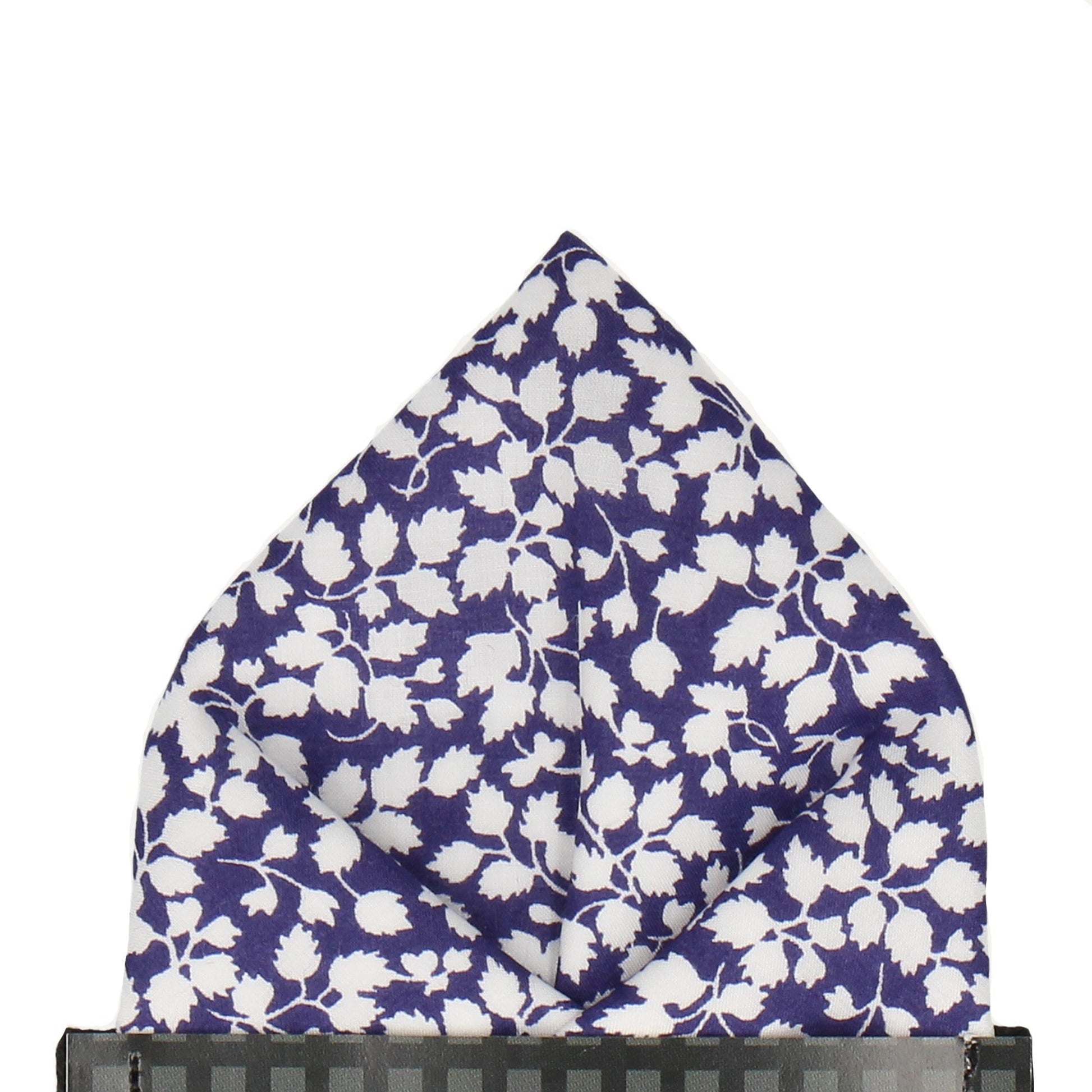 Glenjade Navy Blue Liberty Cotton Pocket Square - Pocket Square with Free UK Delivery - Mrs Bow Tie
