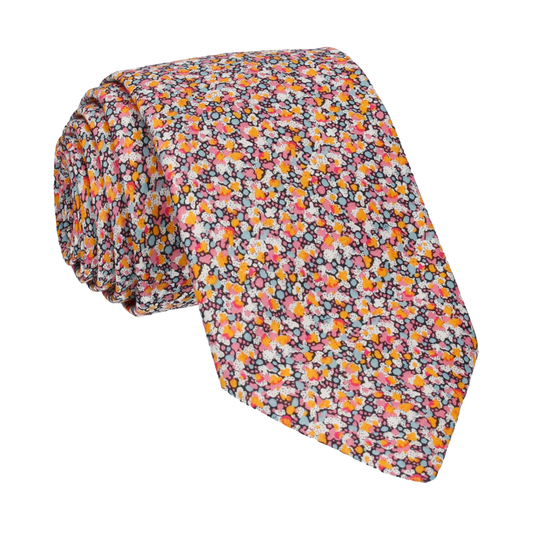 Orange Ditsy Floral Liberty Tie