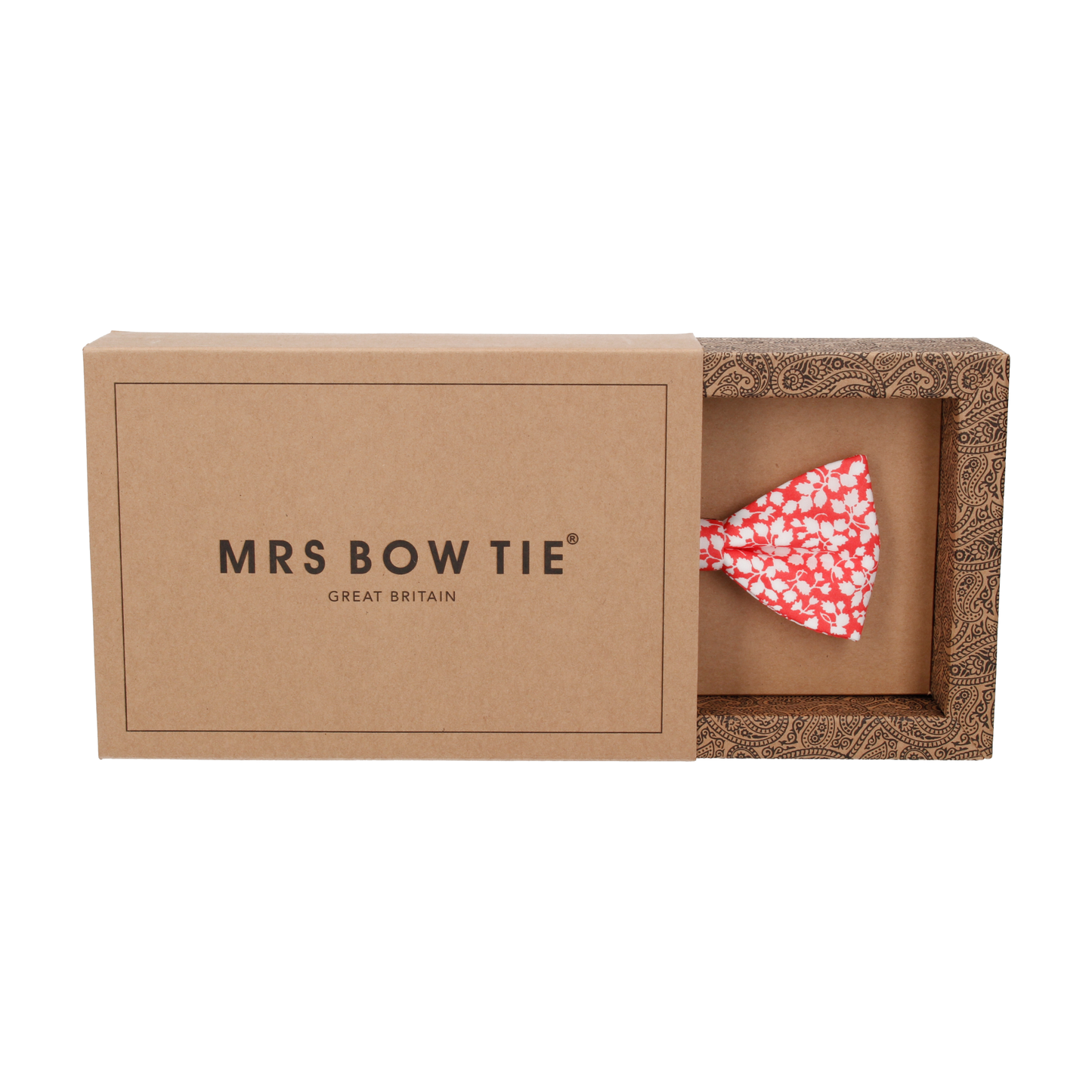 Peach Coral Floral Glenjade Liberty Cotton Bow Tie - Bow Tie with Free UK Delivery - Mrs Bow Tie