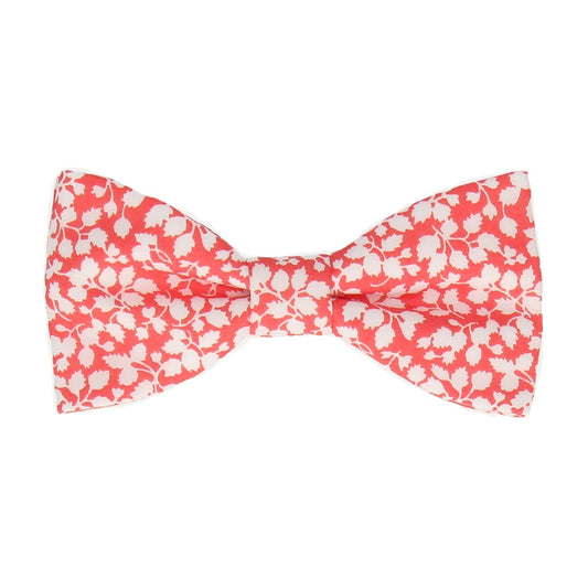 Peach Coral Floral Glenjade Liberty Cotton Bow Tie - Bow Tie with Free UK Delivery - Mrs Bow Tie