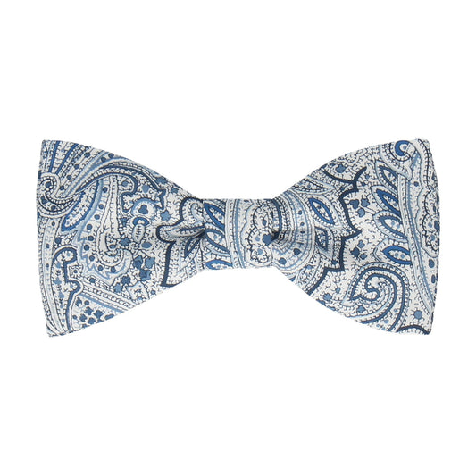 Blue & White Paisley Leibnitz Liberty Bow Tie - Bow Tie with Free UK Delivery - Mrs Bow Tie