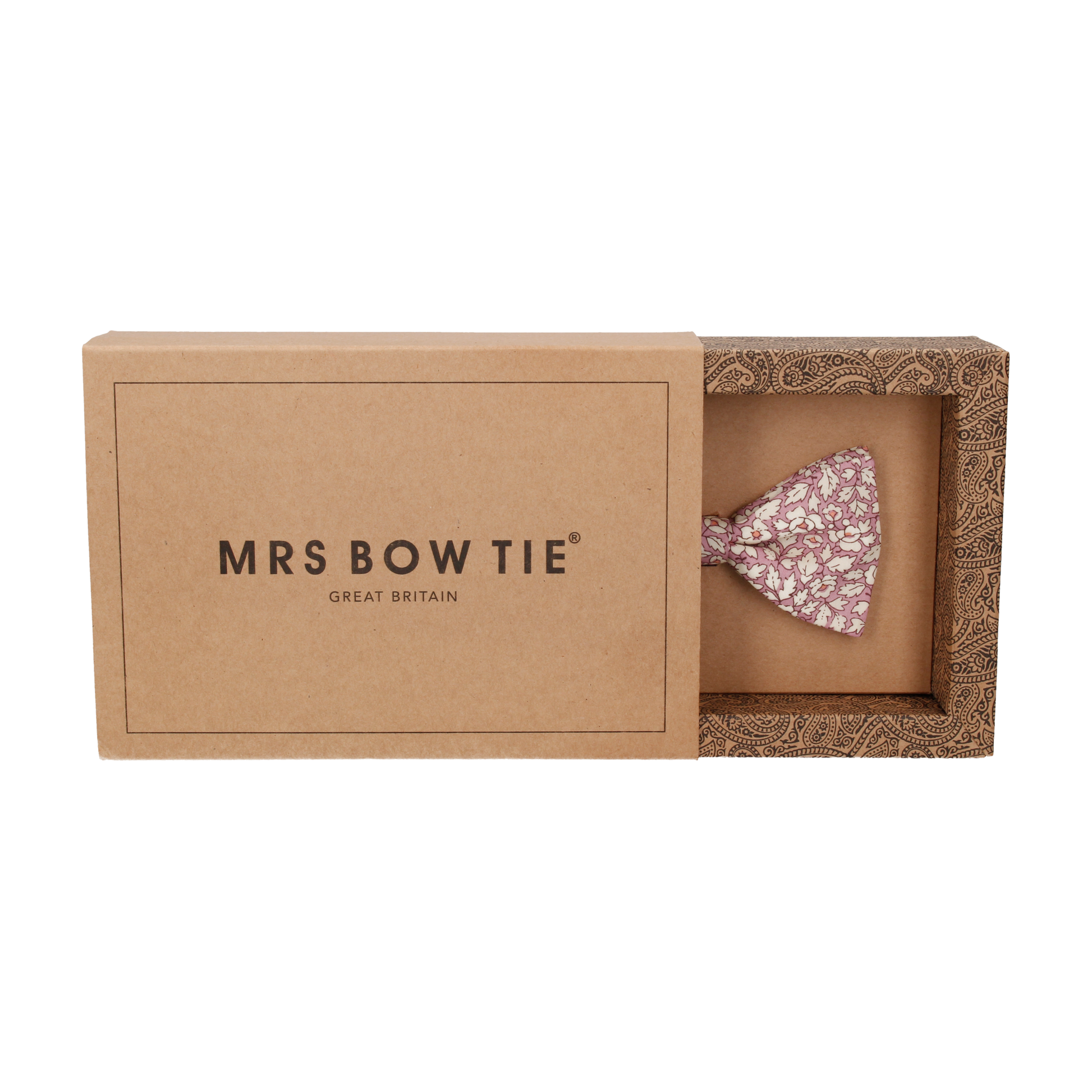 Pink Floral Feather Fields Liberty Cotton Bow Tie - Bow Tie with Free UK Delivery - Mrs Bow Tie