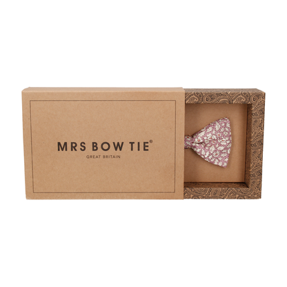 Pink Floral Feather Fields Liberty Cotton Bow Tie - Bow Tie with Free UK Delivery - Mrs Bow Tie