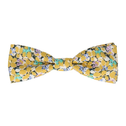 Yellow Floral Hedgerow Cotton Liberty Bow Tie - Bow Tie with Free UK Delivery - Mrs Bow Tie