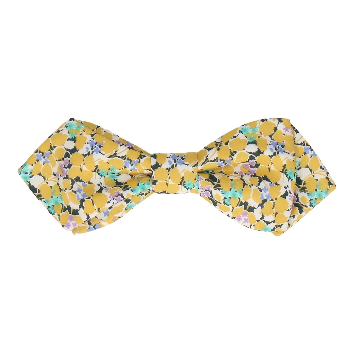 Yellow Floral Hedgerow Cotton Liberty Bow Tie - Bow Tie with Free UK Delivery - Mrs Bow Tie