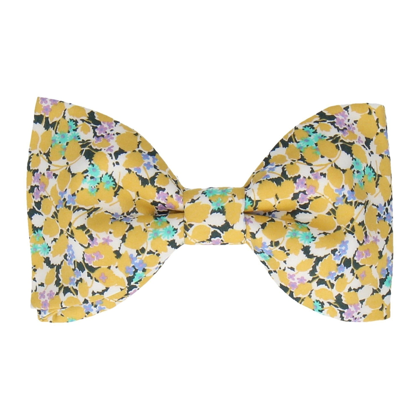 Yellow Floral Hedgerow Cotton Liberty Bow Tie - Bow Tie with Free UK Delivery - Mrs Bow Tie