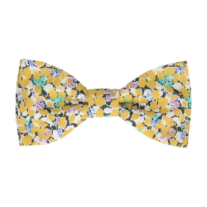 Yellow Floral Hedgerow Cotton Liberty Bow Tie - Bow Tie with Free UK Delivery - Mrs Bow Tie