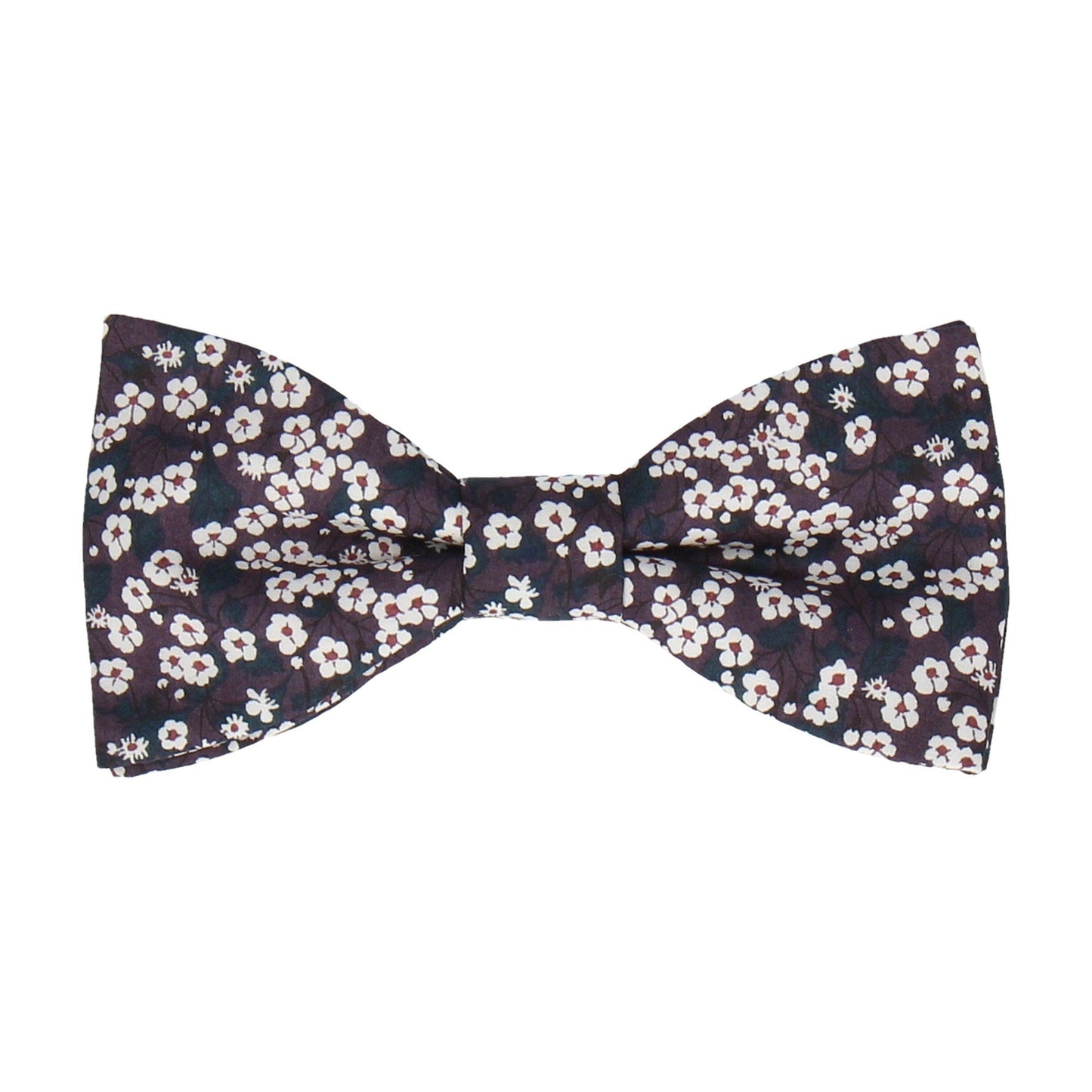 Dark Purple Small Flower Mitsi Valeria Liberty Bow Tie - Bow Tie with Free UK Delivery - Mrs Bow Tie