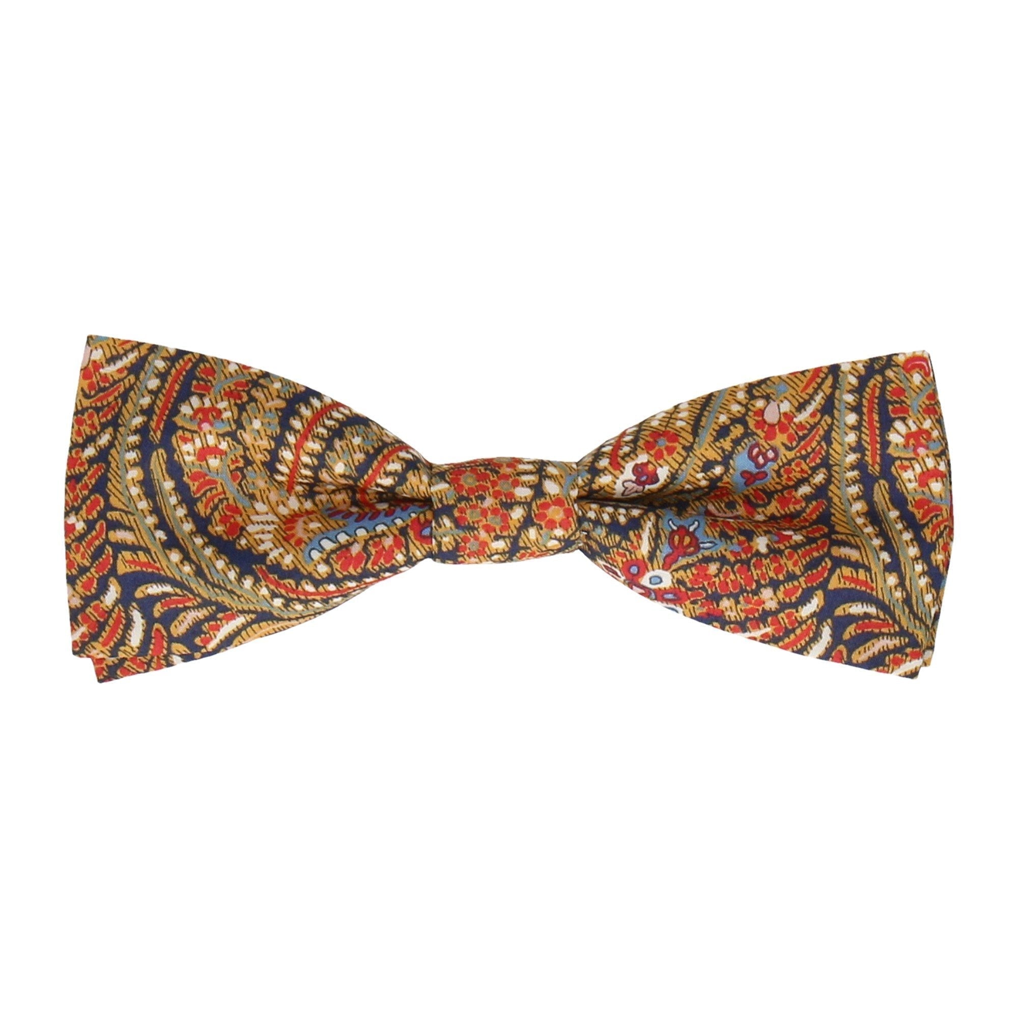 Red & Gold Paisley Liberty Cotton Bow Tie - Bow Tie with Free UK Delivery - Mrs Bow Tie