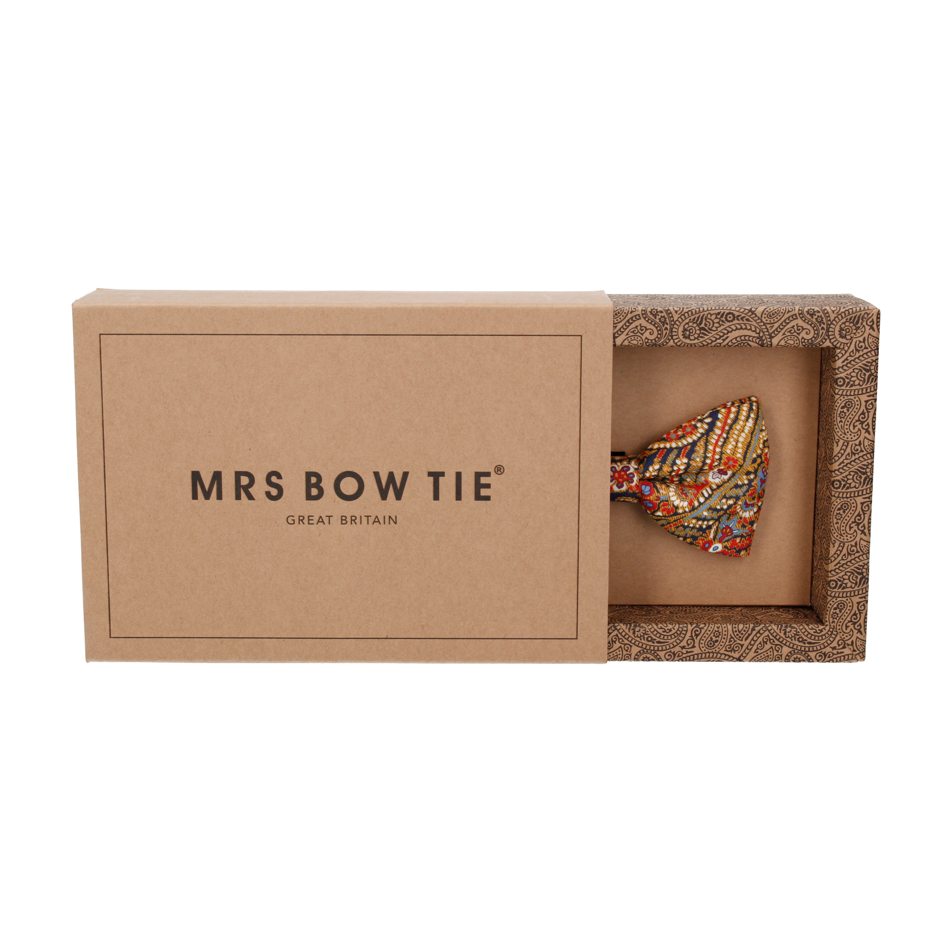 Red & Gold Paisley Liberty Cotton Bow Tie - Bow Tie with Free UK Delivery - Mrs Bow Tie