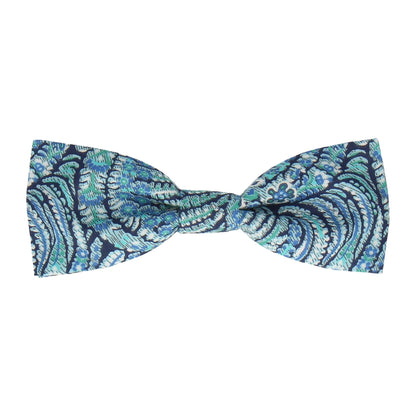 Blue & Green Paisley Liberty Cotton Bow Tie - Bow Tie with Free UK Delivery - Mrs Bow Tie