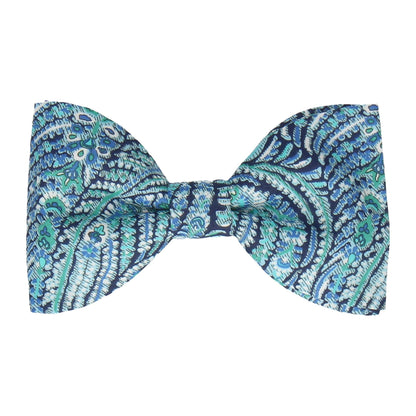 Blue & Green Paisley Liberty Cotton Bow Tie - Bow Tie with Free UK Delivery - Mrs Bow Tie