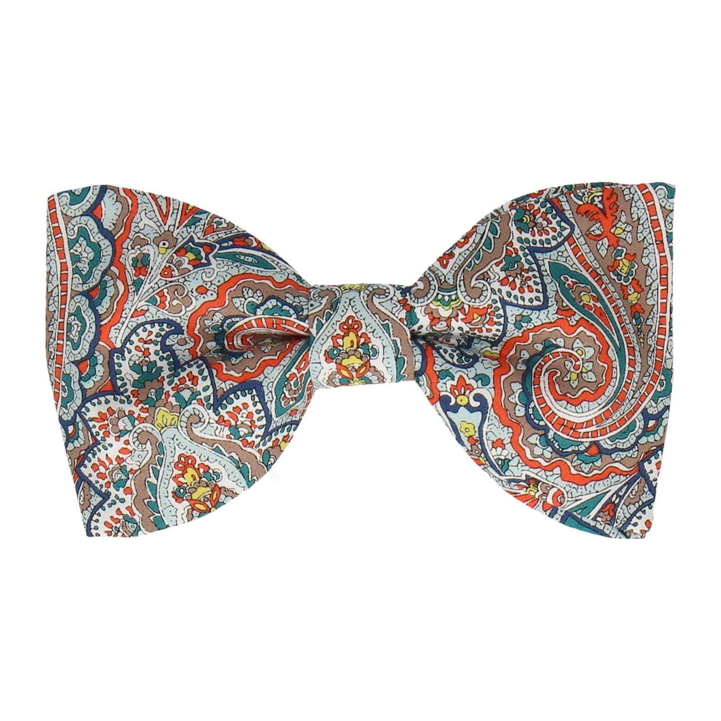 Teal & Orange Paisley Tessa Liberty Cotton Bow Tie - Bow Tie with Free UK Delivery - Mrs Bow Tie