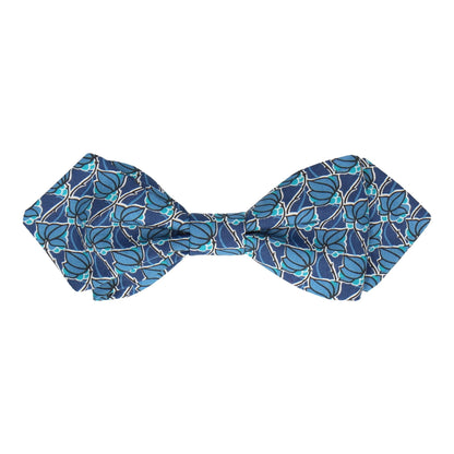 Blue Floral Tile Mosaic Liberty Bow Tie - Bow Tie with Free UK Delivery - Mrs Bow Tie