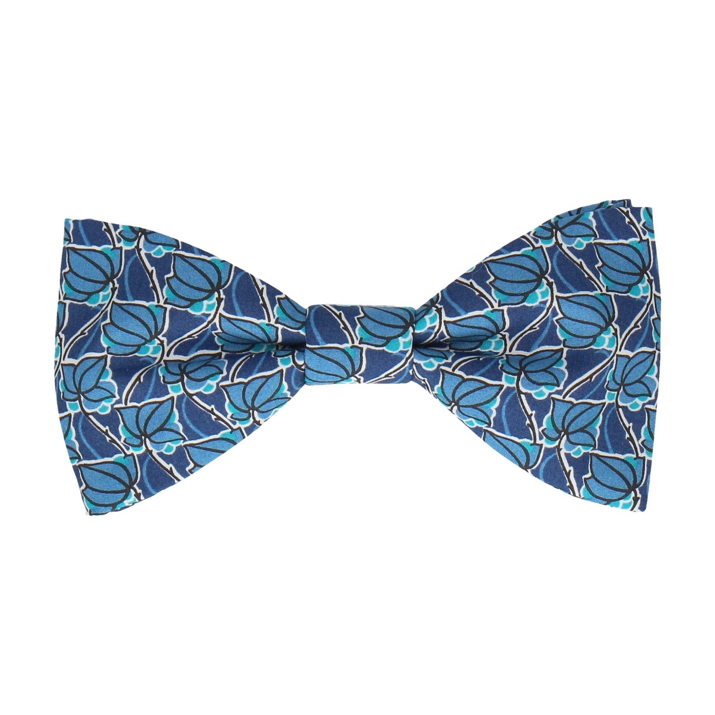 Blue Floral Tile Mosaic Liberty Bow Tie - Bow Tie with Free UK Delivery - Mrs Bow Tie