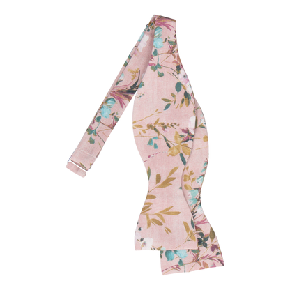 Dusty Pink Watercolour Asian Floral Bow Tie - Bow Tie with Free UK Delivery - Mrs Bow Tie