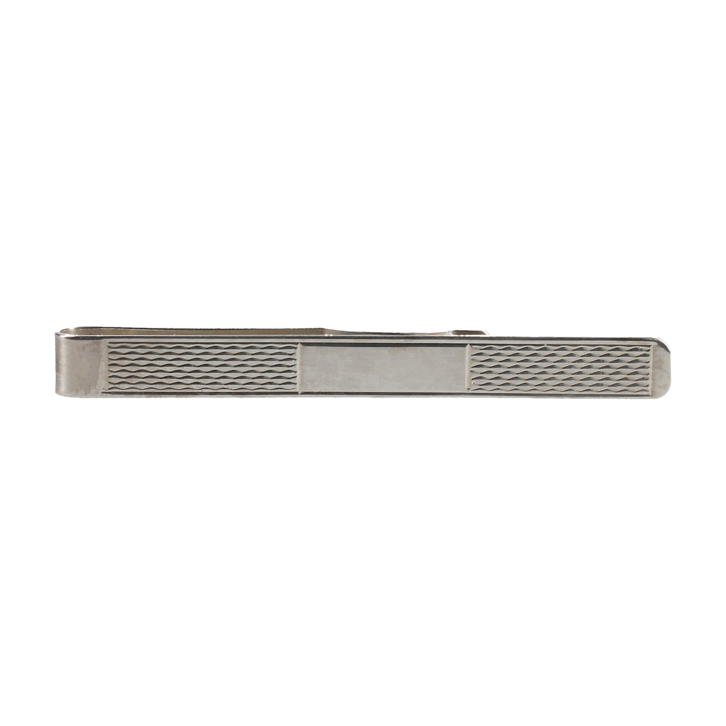 Ribbed Silver Tie Clip