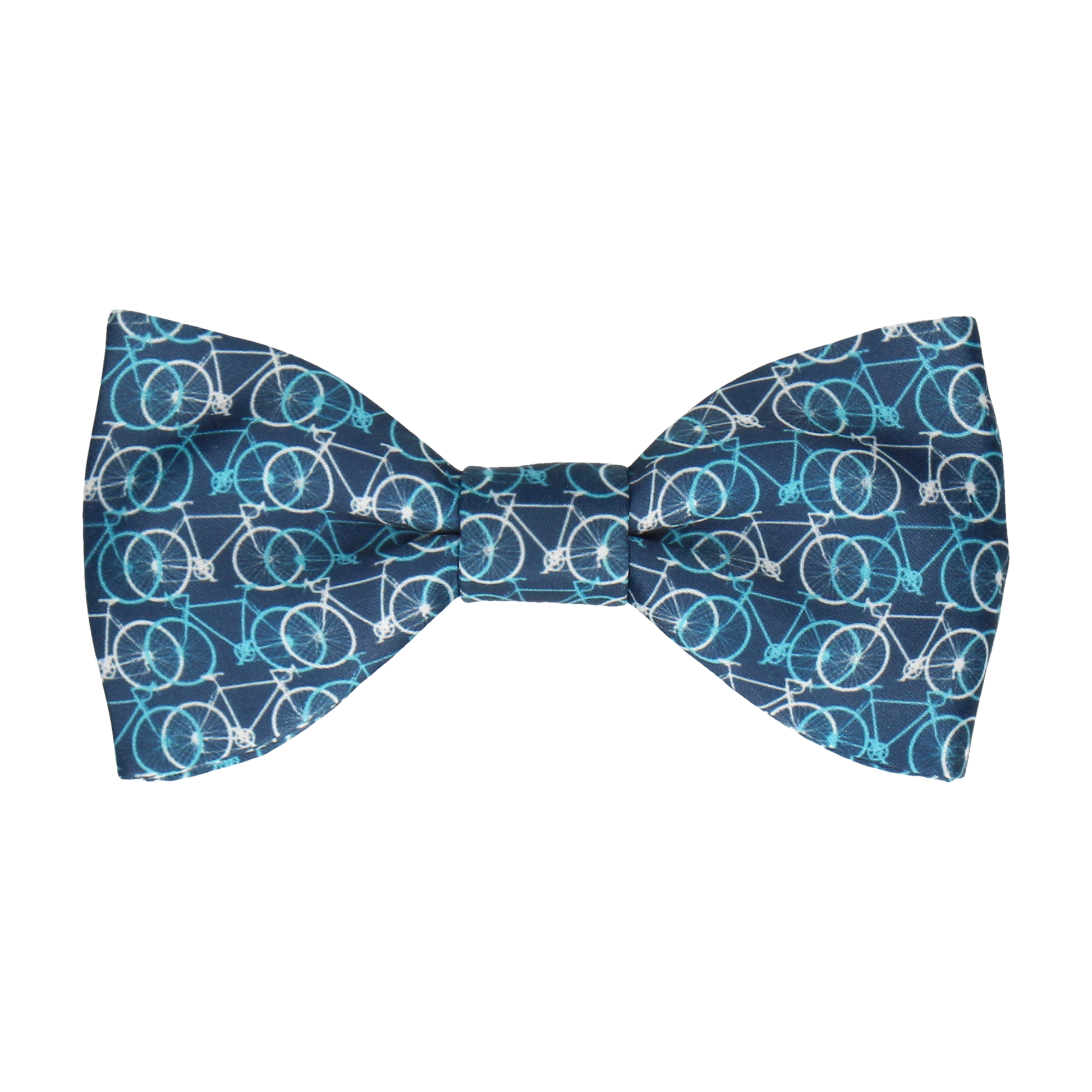 Blue & White Bicycle Print Bow Tie - Bow Tie with Free UK Delivery - Mrs Bow Tie