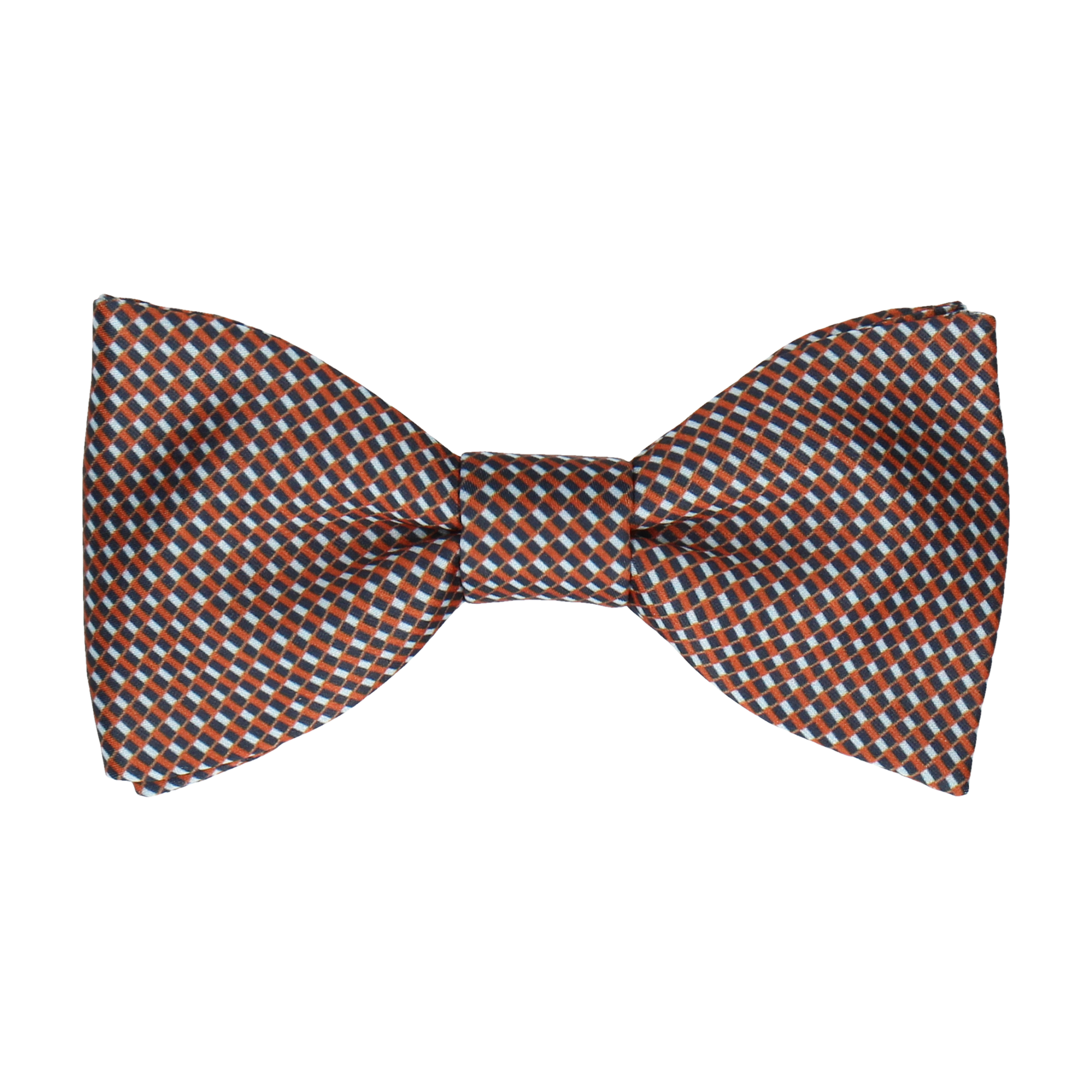 Blue & Orange Mini Weave Bow Tie - Bow Tie with Free UK Delivery - Mrs Bow Tie