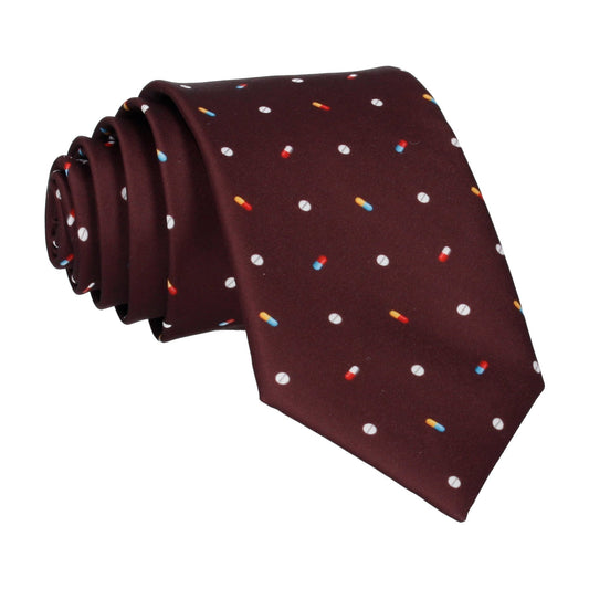 Medication Burgundy Red Tie - Tie with Free UK Delivery - Mrs Bow Tie