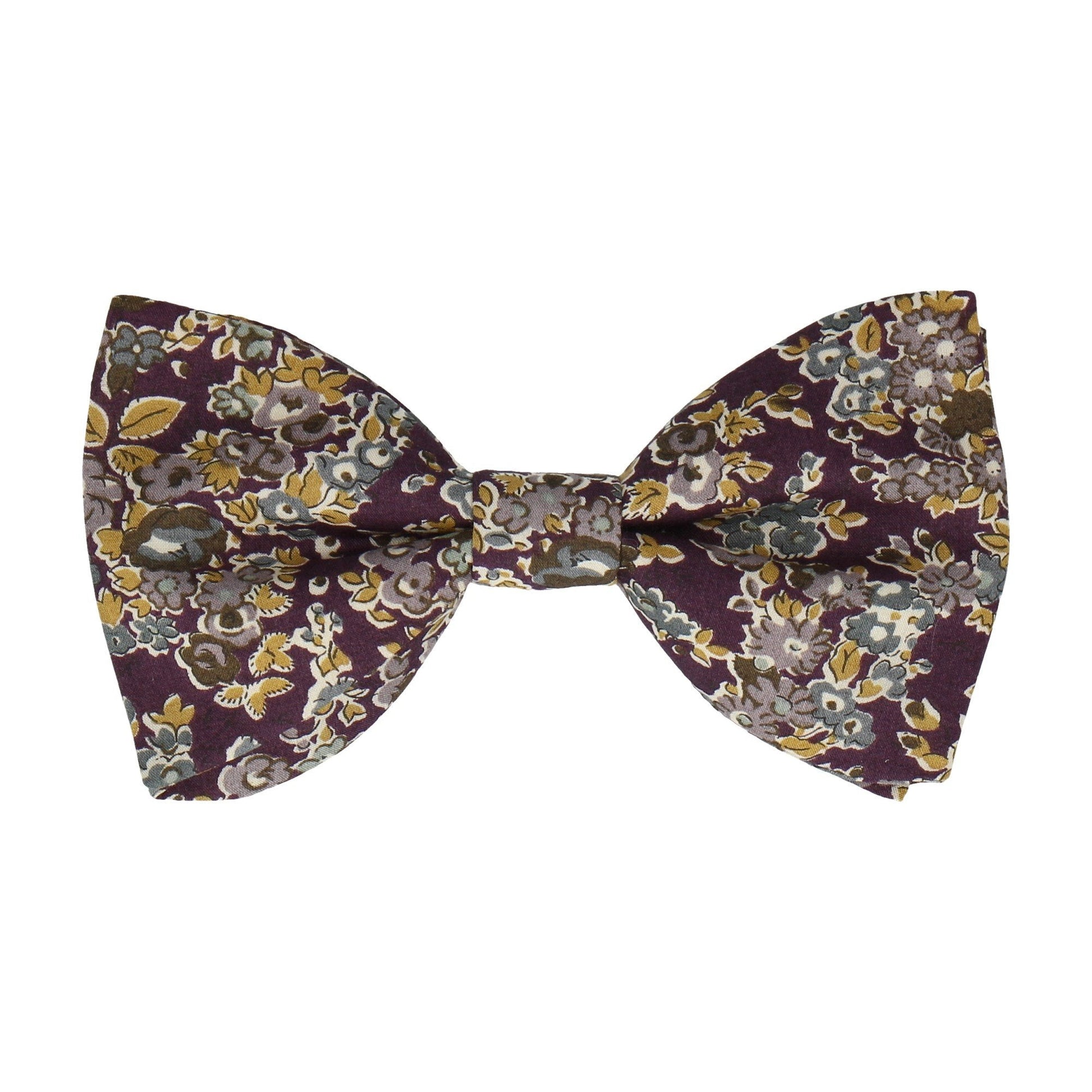 Purple Autumnal Floral Bow Tie - Bow Tie with Free UK Delivery - Mrs Bow Tie