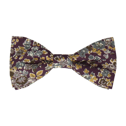 Purple Autumnal Floral Bow Tie - Bow Tie with Free UK Delivery - Mrs Bow Tie