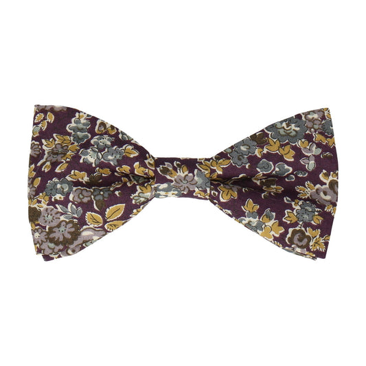 Purple Autumnal Floral Bow Tie - Bow Tie with Free UK Delivery - Mrs Bow Tie