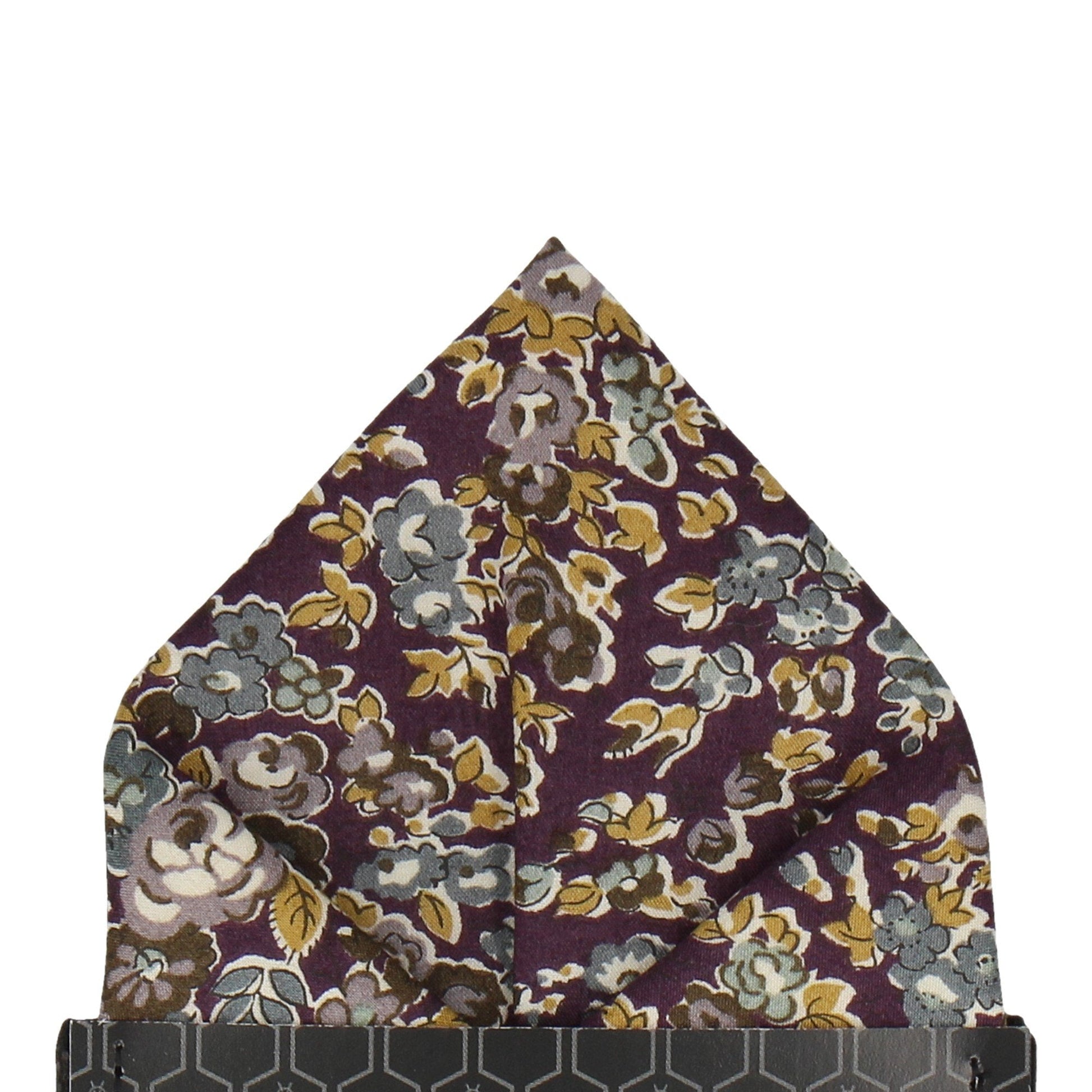 Purple Autumnal Floral Pocket Square - Pocket Square with Free UK Delivery - Mrs Bow Tie