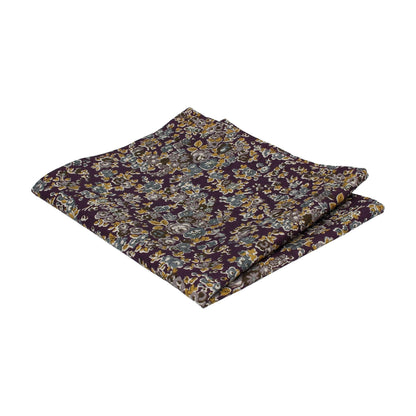 Purple Autumnal Floral Pocket Square - Pocket Square with Free UK Delivery - Mrs Bow Tie