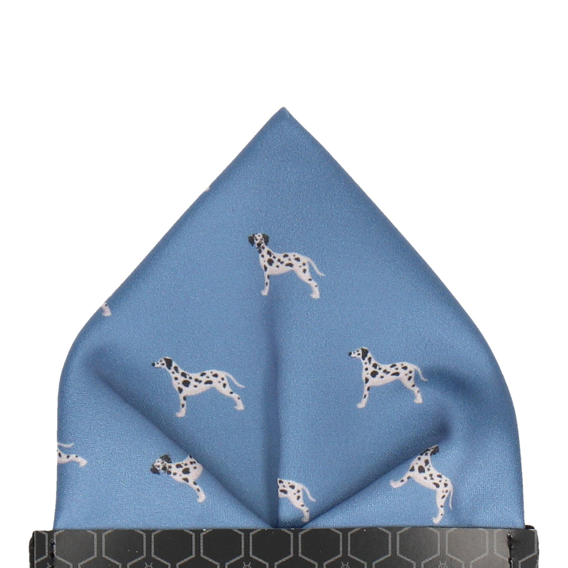 Blue Dalmatian Print Pocket Square - Pocket Square with Free UK Delivery - Mrs Bow Tie