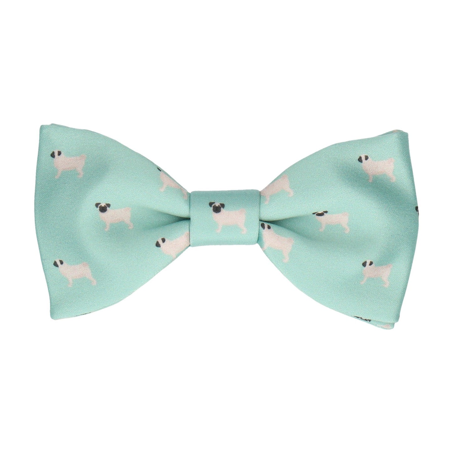 Mint Green Pug Print Bow Tie - Bow Tie with Free UK Delivery - Mrs Bow Tie