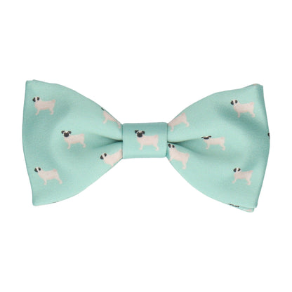 Mint Green Pug Print Bow Tie - Bow Tie with Free UK Delivery - Mrs Bow Tie