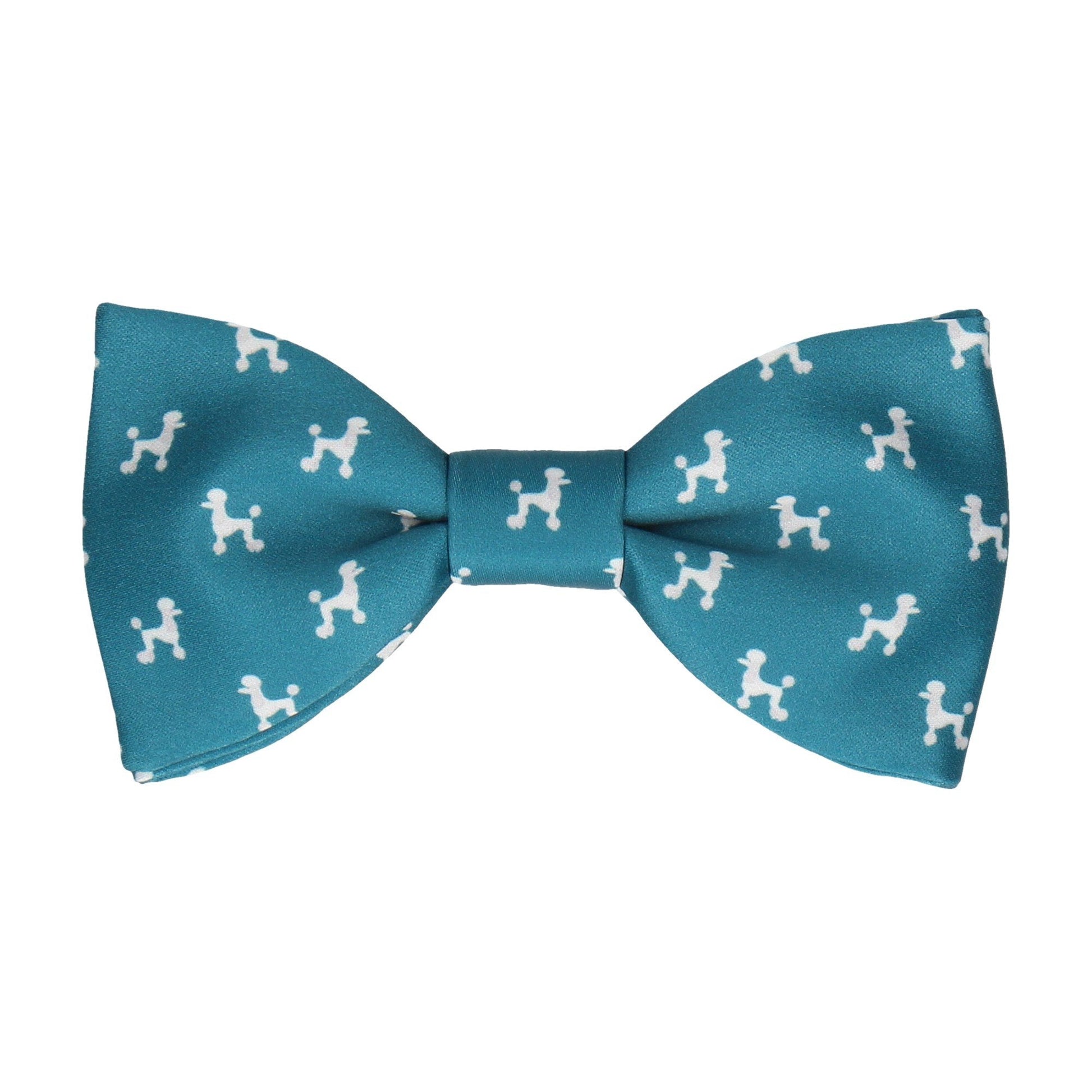 Teal Poodle Dog Print Bow Tie - Bow Tie with Free UK Delivery - Mrs Bow Tie