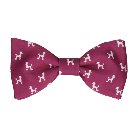 Poodle Print Dark Pink Bow Tie - Bow Tie with Free UK Delivery - Mrs Bow Tie