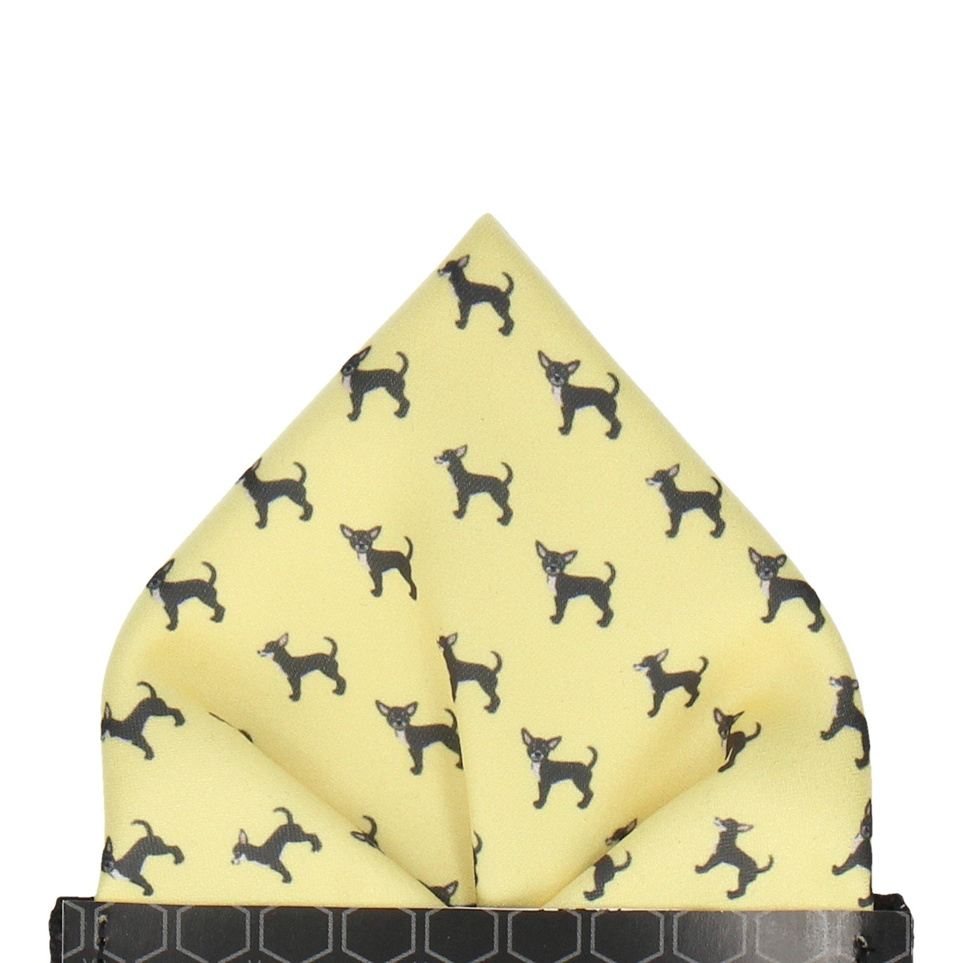 Chihuahua Lemon Yellow Dog Pocket Square - Pocket Square with Free UK Delivery - Mrs Bow Tie