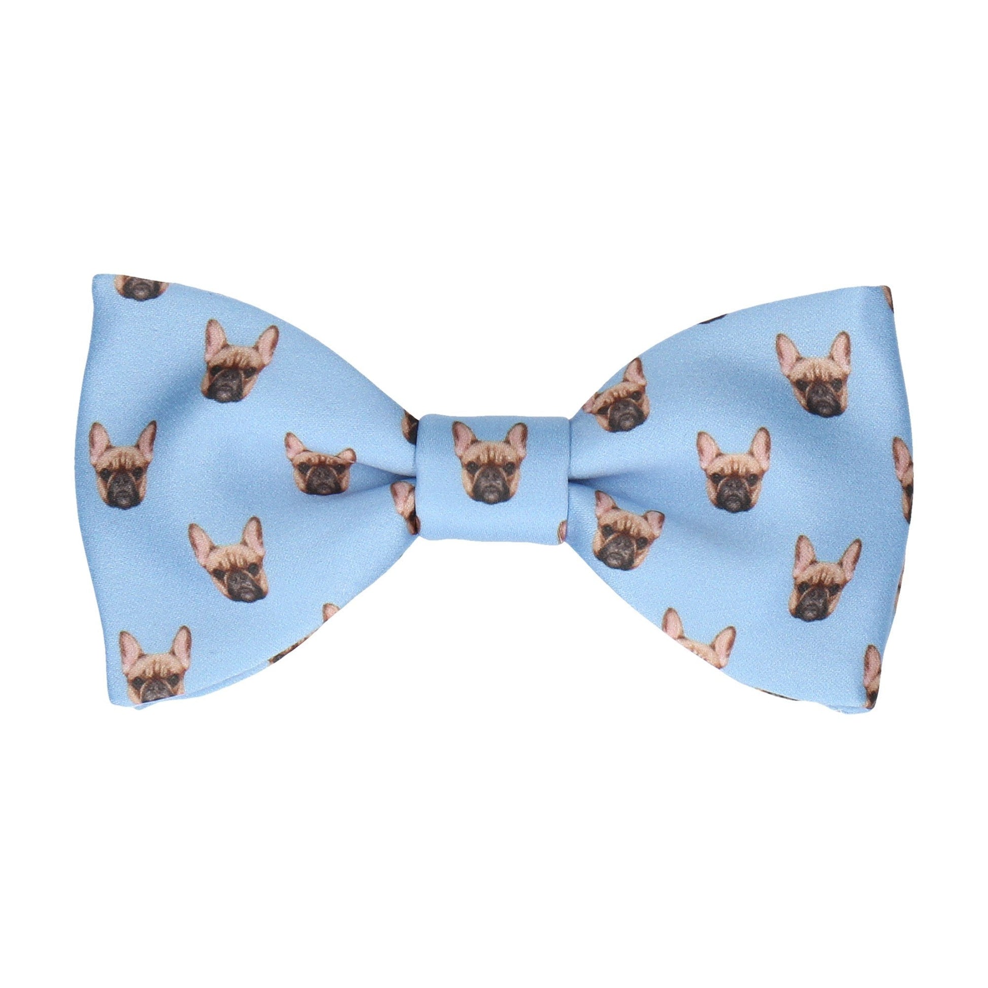 Blue French Bulldog Face Bow Tie - Bow Tie with Free UK Delivery - Mrs Bow Tie