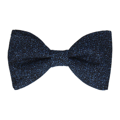 Navy Blue Tiny Petal Cotton Bow Tie - Bow Tie with Free UK Delivery - Mrs Bow Tie