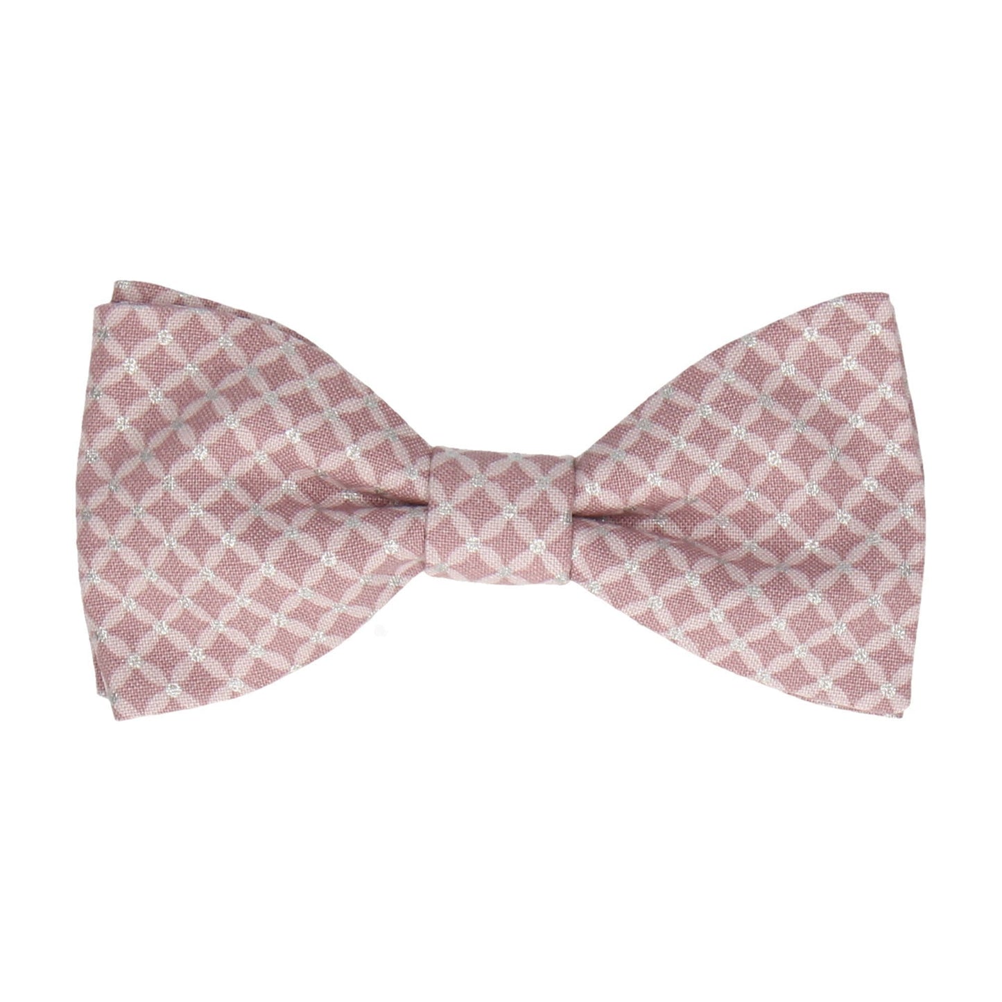 Pink & Silver Cross Check Diamond Bow Tie - Bow Tie with Free UK Delivery - Mrs Bow Tie