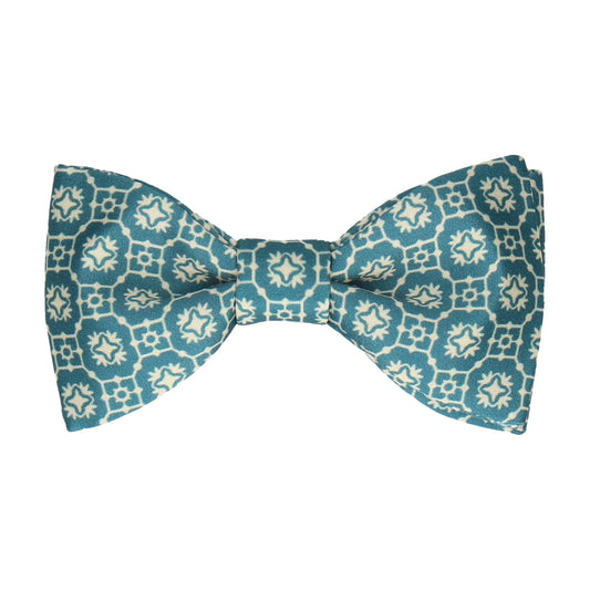 Teal Minimalist Moroccan Print Bow Tie - Bow Tie with Free UK Delivery - Mrs Bow Tie