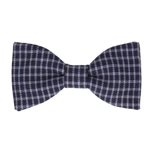 Navy Blue Fine Check Bow Tie - Bow Tie with Free UK Delivery - Mrs Bow Tie