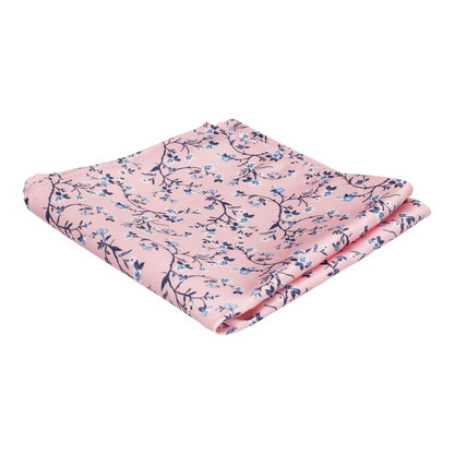 Pink Blossom Floral Pocket Square - Pocket Square with Free UK Delivery - Mrs Bow Tie