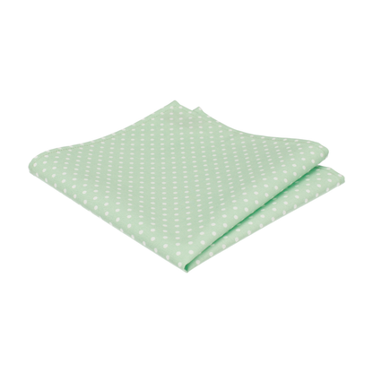 Light Green Polka Dots Pocket Square - Pocket Square with Free UK Delivery - Mrs Bow Tie