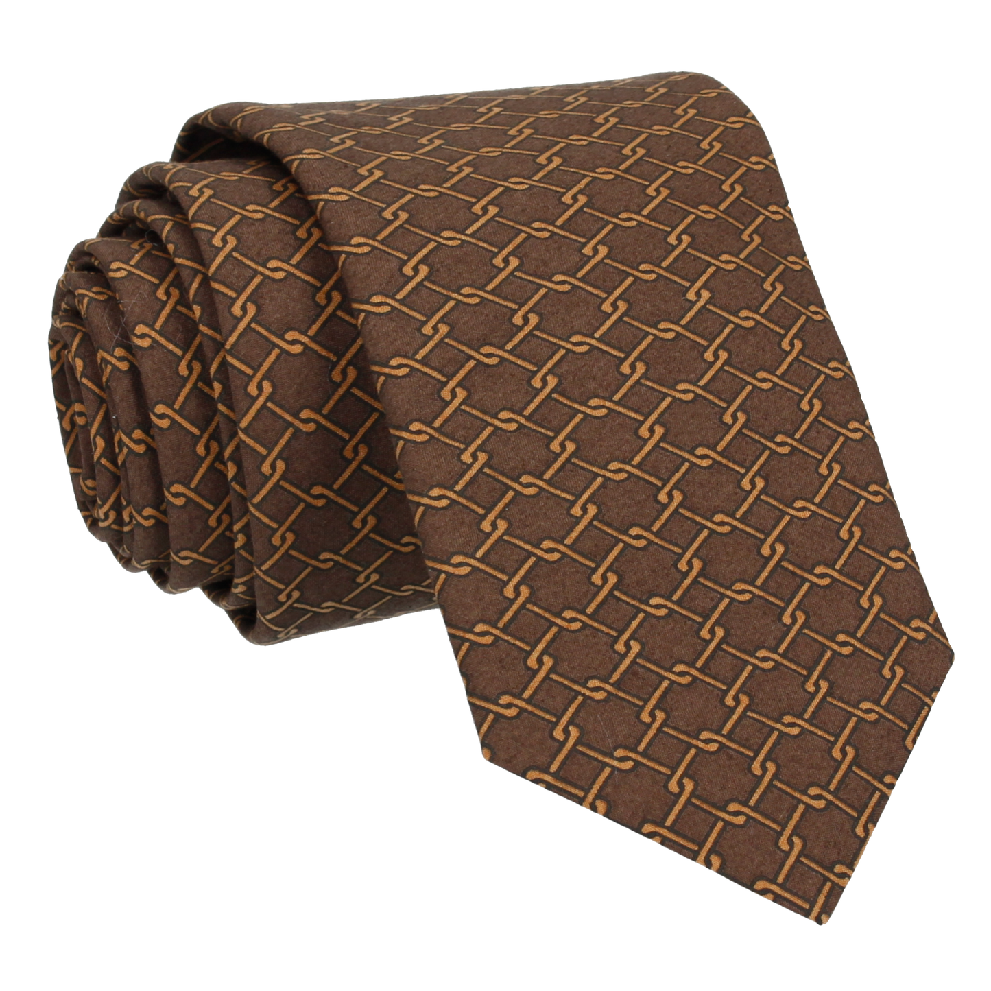 Brown Link Cotton Tie