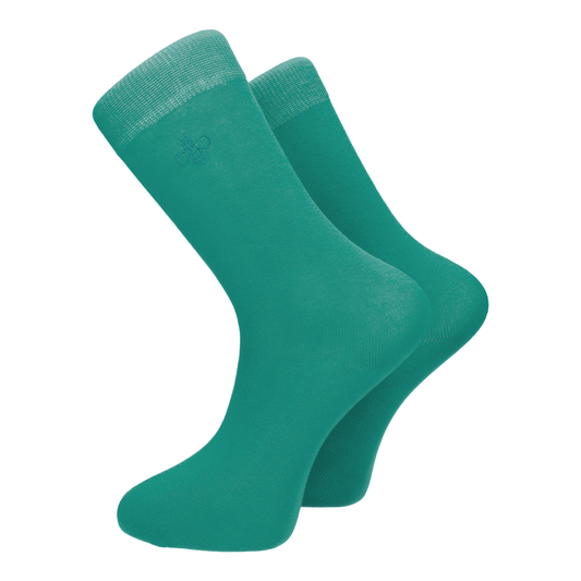 Sea Green Cotton Socks - Socks with Free UK Delivery - Mrs Bow Tie