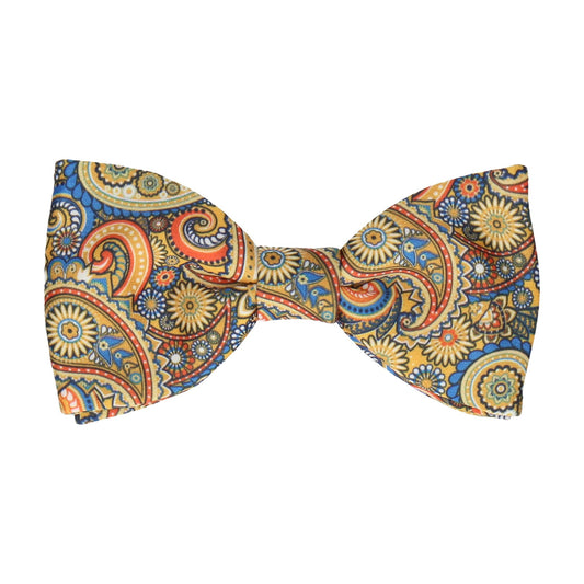 Yellow Boho Paisley Print Bow Tie